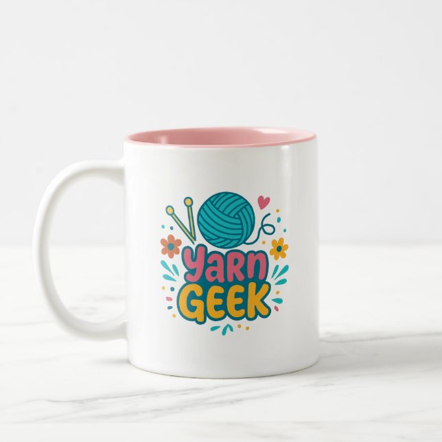 Taza Bicolor Yarn Geek Knitting Two-Tone Mug (Izquierda)