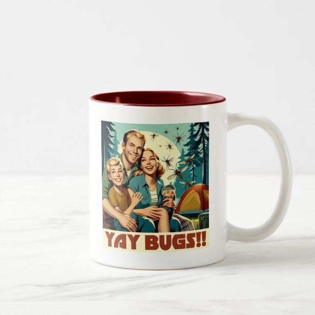 Taza Bicolor Yay Bugs Camping Funny (Derecha)