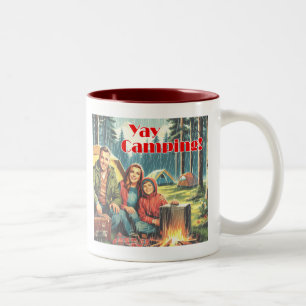 Taza Bicolor Yay Camping En La Lluvia