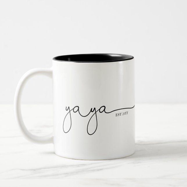 Taza Bicolor Yaya fundado | Regalo de la abuela (Izquierda)