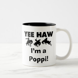Taza Bicolor Yee Haw, soy una camiseta y regalo de Poppi