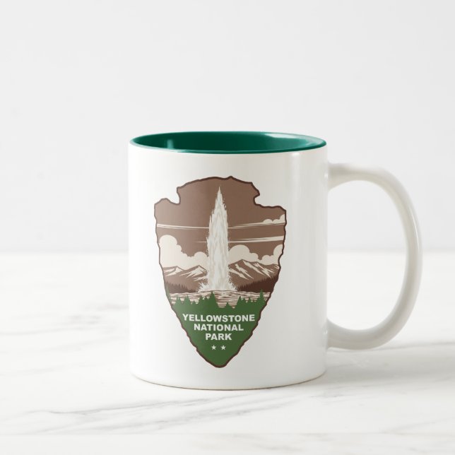 Taza Bicolor Yellowstone National Park Old Faithful Arrowhead (Derecha)
