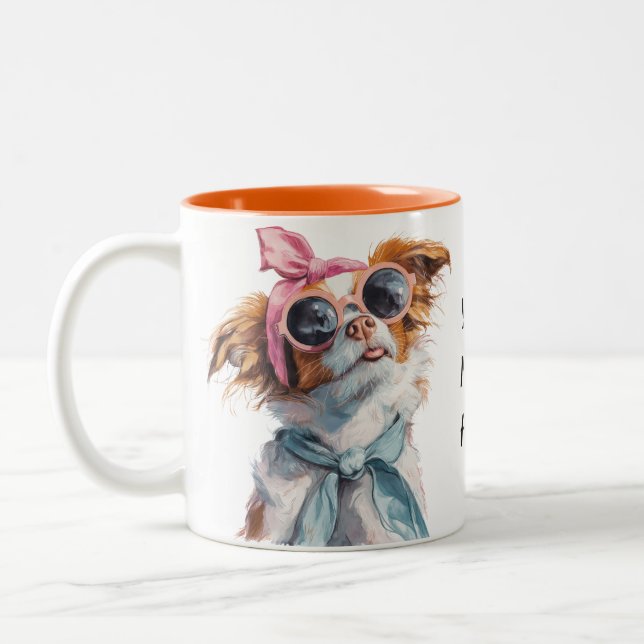 Taza Bicolor Yes, I'm Sassy – Whimsical Dog Face (Izquierda)