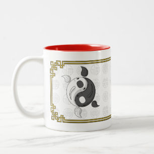 Taza Bicolor Yin y Yang el Koi Mug