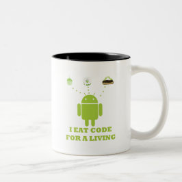 Taza Bicolor Yo como el código para un vivo (el desarrollador)