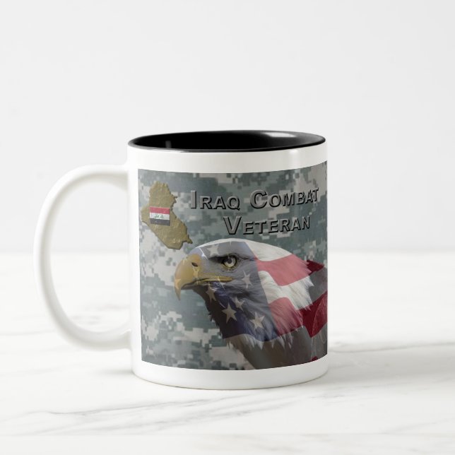 Taza Bicolor Yo serví - Veterano de Combate Irag (Izquierda)