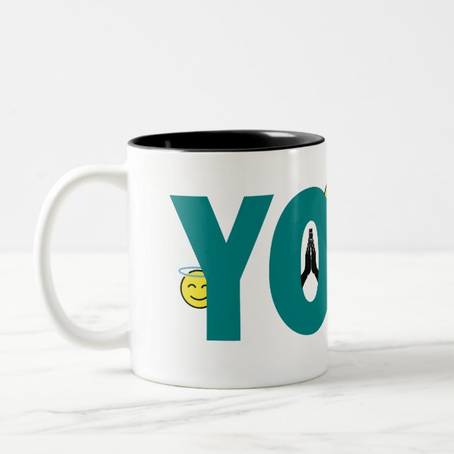 Taza Bicolor Yoga Emoji Mug (Izquierda)