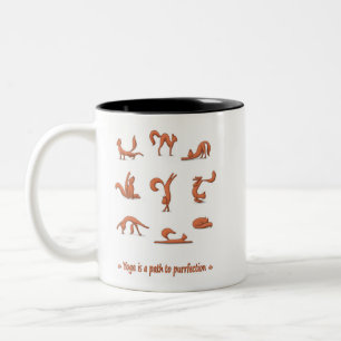 Taza Bicolor Yoga Gato