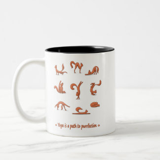Taza Bicolor Yoga Gato
