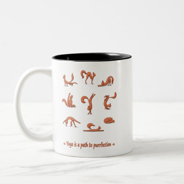Taza Bicolor Yoga Gato (Izquierda)