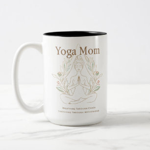 Taza Bicolor Yoga Mamá Respirando a Través de la Maternidad