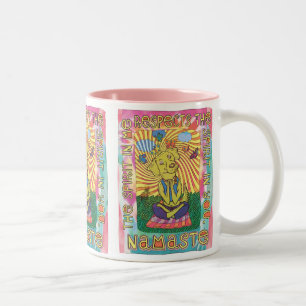 Taza Bicolor Yoga Namaste del perro