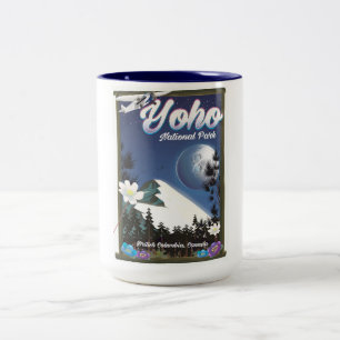 Taza Bicolor Yoho National Park Canada Vintage poster de viajes