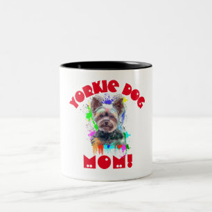Taza Bicolor Yorkie Mom Dog Lover Mejor Mamá Perro