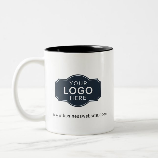 Taza Bicolor Your Business Logo and Website Custom (Izquierda)