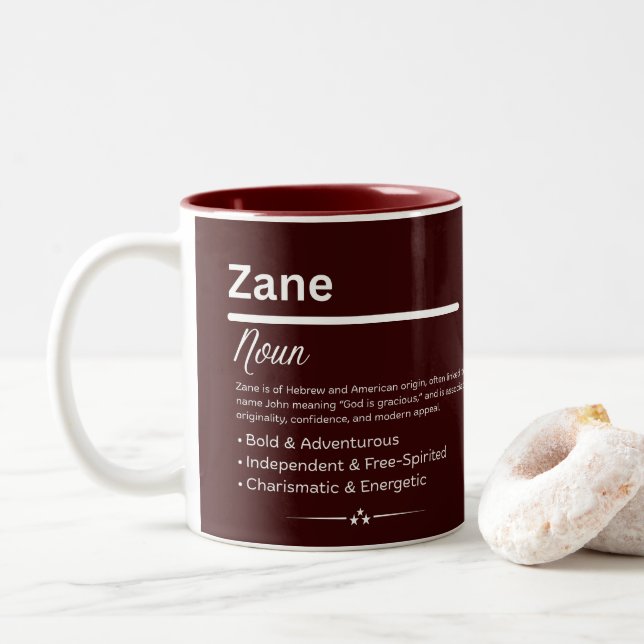 Taza Bicolor Zane Personalized Name (Con donut)