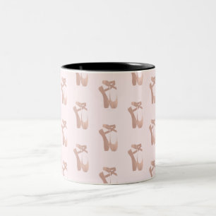 Taza Bicolor Zapatillas de ballet rosadas bailarina oro rosa