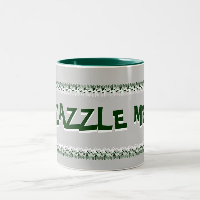 Taza Bicolor Zazzle Me Green Mug (Centro)