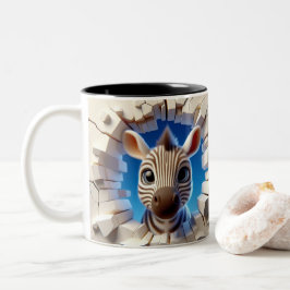 Taza Bicolor Zebra de bebé 3D Café de cacao caliente Animales M