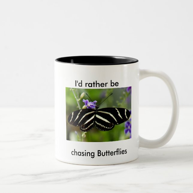 Taza Bicolor Zebra Longwing Butterfly Mug. (Derecha)