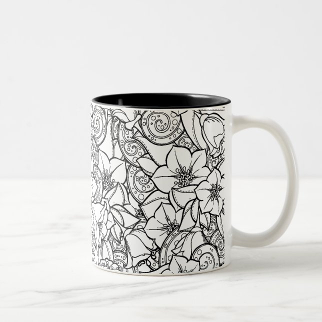 Taza Bicolor Zendoodle florido (Derecha)