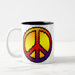 Taza Bicolor Zig Zag Peace Mug