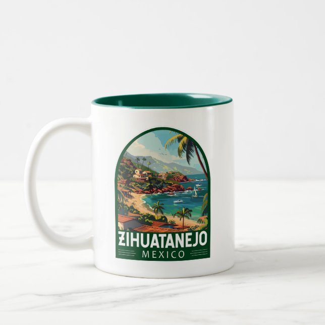 Taza Bicolor Zihuatanejo México Viaje al arte (Izquierda)