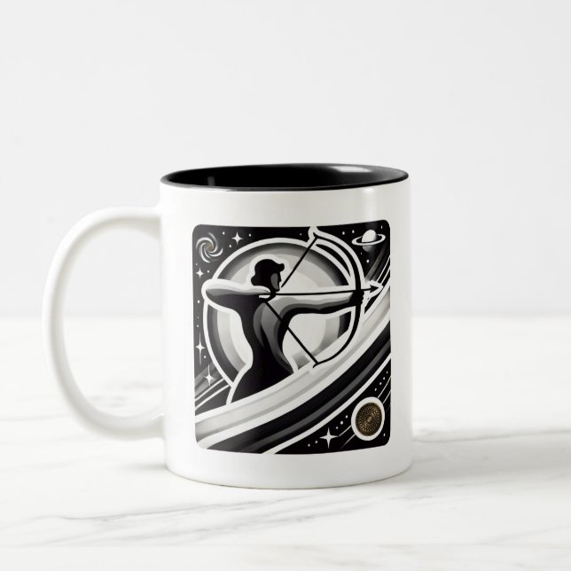 Taza Bicolor Zodiac Coffee Mug negro y blanco (Izquierda)