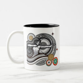 Taza Bicolor Zodiac Coffee Mug negro y blanco
