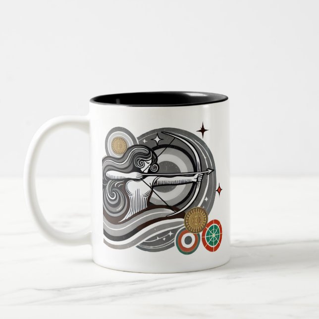 Taza Bicolor Zodiac Coffee Mug negro y blanco (Izquierda)