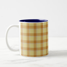 Taza Bicolor Zombie y Plaid de Cobre Beige Claro