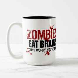 TAZA BICOLOR ZOMBIES COME CEREBROS