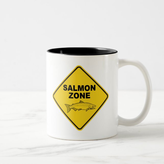 Taza Bicolor Zona de pesca de salmón (Derecha)