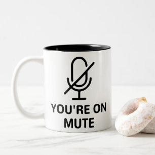 Taza Bicolor Zoom/Equipos en la videollamada silenciosa