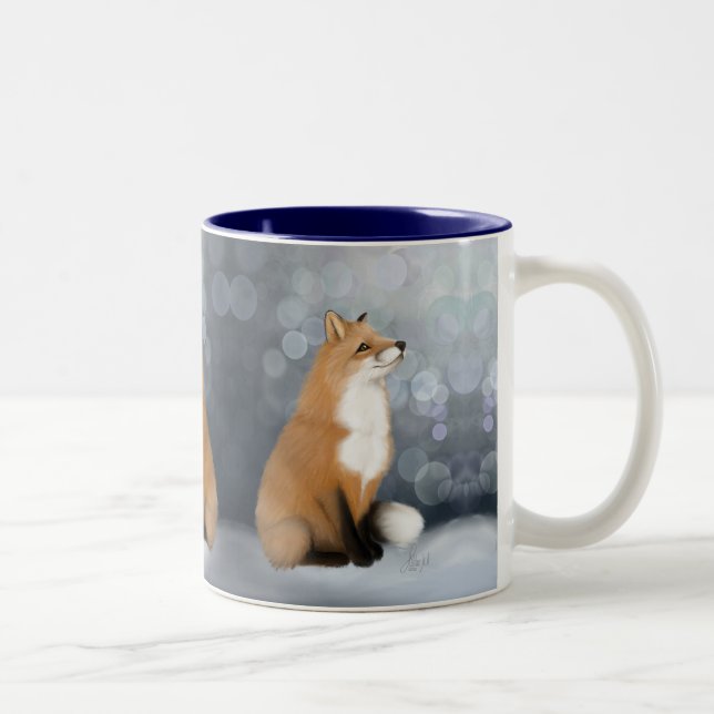 Taza Bicolor Zorro de nieve silenciosa (Derecha)