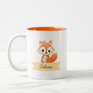Taza Bicolor zorro lindo personalizado