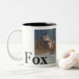 Taza Bicolor Zorros. Fox de salto en nieve