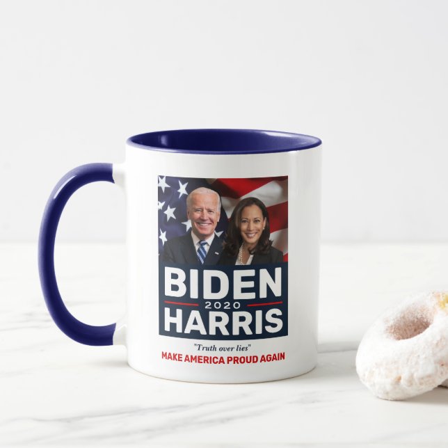 Taza Biden Harris 2020: La verdad sobre las mentiras (Con donut)