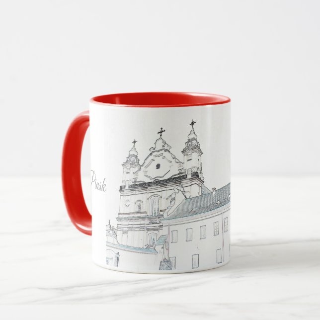 Taza Bielorrusia Б е л а р с~~ Pinsk Cityscape (Anverso izquierdo)