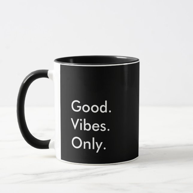 Taza Bien. Vibes. Solo. Personalizable Texto Y Colores (Izquierda)