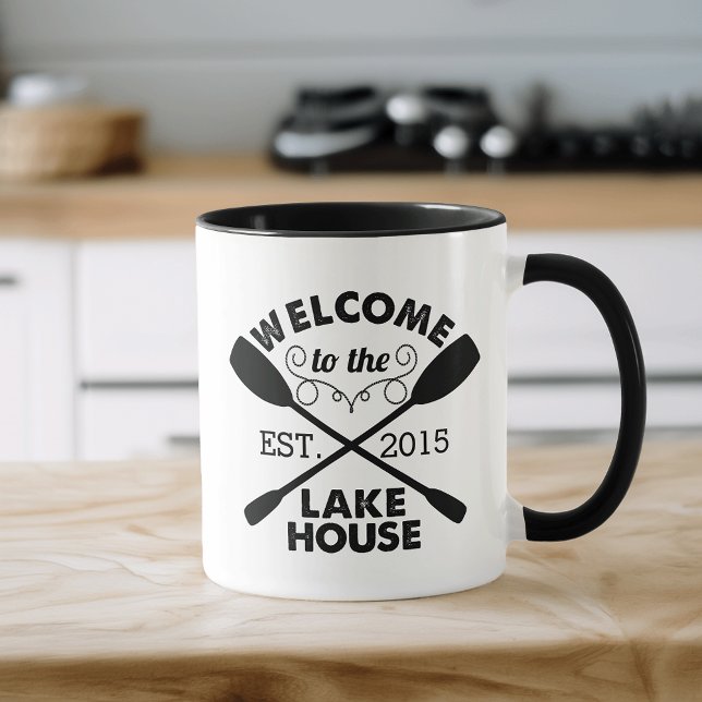 Taza Bienvenidos a las remeras rústicas Lake House (Subido por el creador)