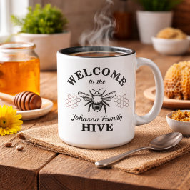 Taza Bienvenidos a nuestro café de Bee Hive