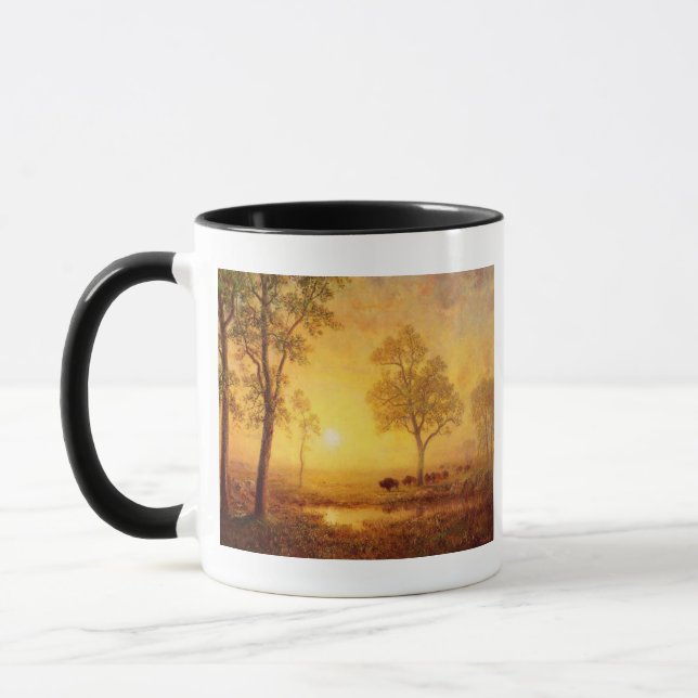 Taza Bierstadt Albert Sunset en la montaña (Izquierda)