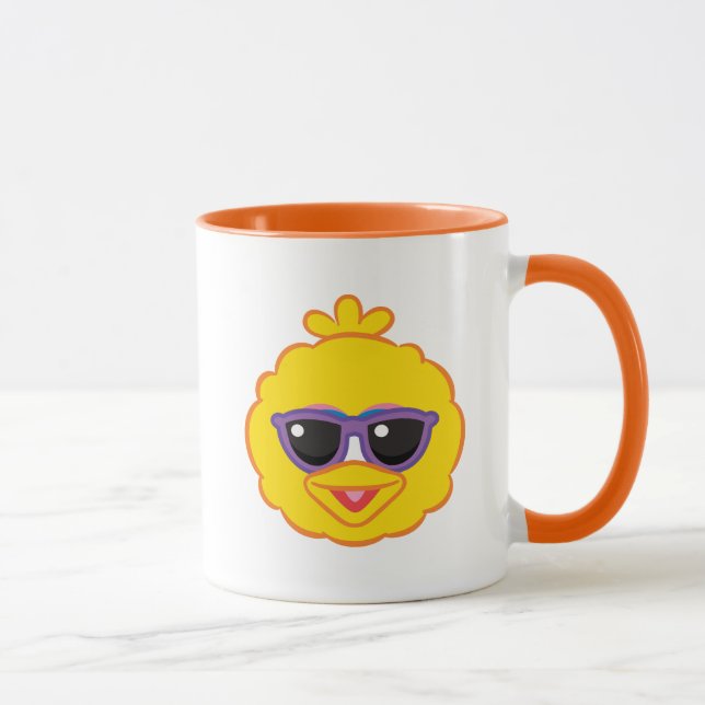 Taza Big Bird Cara sonriente con gafas de sol (Derecha)