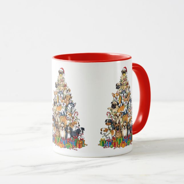 Taza Big Christmas Dog Tree – Festive Pup (Anverso derecho)