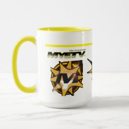 Taza Big Combo Mug 400gr. (Blanco y Amarillo)