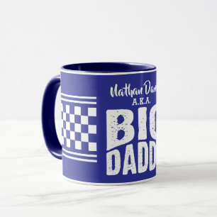 Taza Big Daddy con tu nombre en texto blanco AZUL MARIN