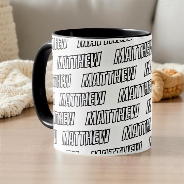 Taza Big Letters Modern Cool Simple Name Pattern (Subido por el creador)