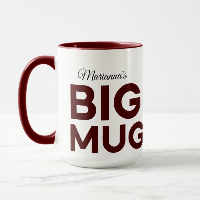 Taza Big Mug de Brown | Enorme Mug | Nombre personaliza (Izquierda)