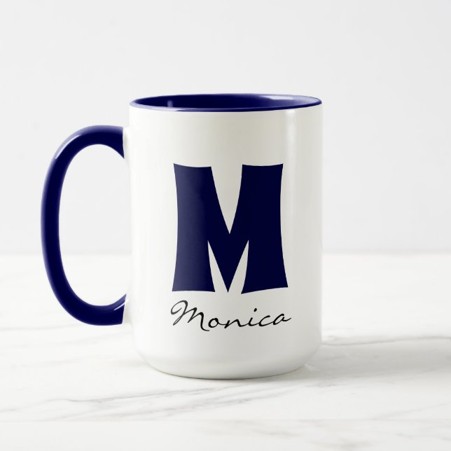 Taza Big Mug | Enorme Mug | Monograma de nombre persona (Izquierda)